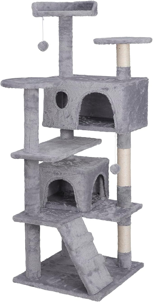 Nova Microdermabrasion 54 in Cat Tree Tower for Indoor Cats Multi-Level Cat Condo Cat Bed Furniture with Scratching Post Kittens Activity Center