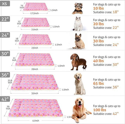 Mora Pets Cat Bed Dog Crate Pad Ultra Soft Pet Bed with Cute Star Print Washable Reversible for Small Dogs 14 x 17.5 inch 2 Pack Pink and Dark Blue