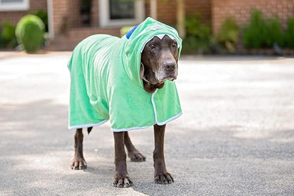 BoxDog Wearable Microfiber Dog Towel with Monster Hoodie | Soft Dog Bathrobe (x-Large)