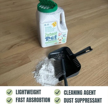 Zorbent Pet Accident Cleanup – Odor Remover for Dog & Cat Messes. Absorbs 1 Gallon. Pet-Safe Cleaner for Urine, Vomit, Poop & Accidents on Hardwood, Tile, Vinyl, Concrete, Short Carpet & Rugs, 5 qt