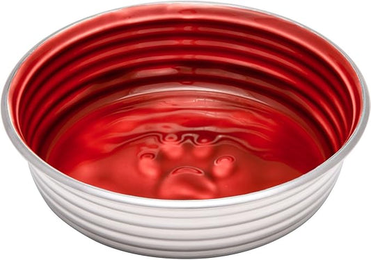 Loving Pets - Le BOL Dog Food Water Bowl Enamel Ceramic Bowl No Tip Stainless Steel Pet Bowl No Skid Spill Proof (Extra Small, Bordeaux)