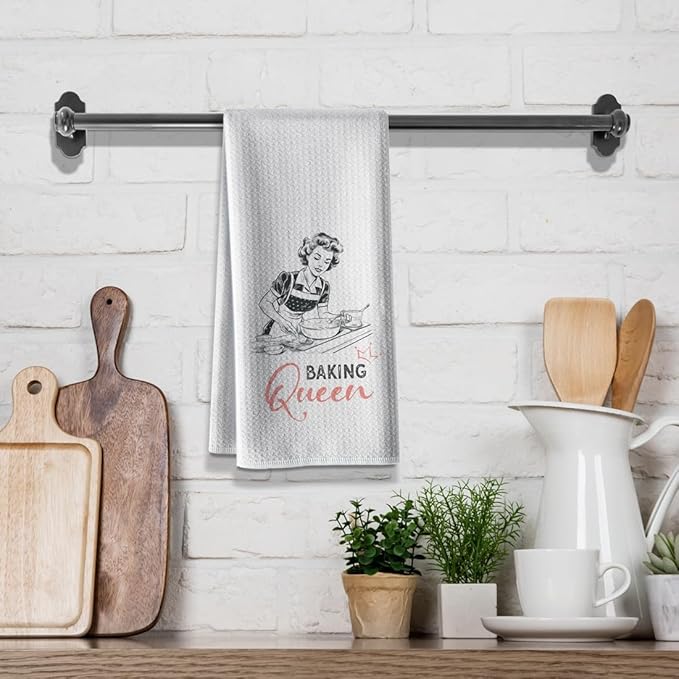 Baking Towels for Women- Funny Joked Queen Hand Dish Kitchen DéCor,Absorbent Tea Towel,Gift for Mother Hostess New Home Friend Housewarming 16" x 24”