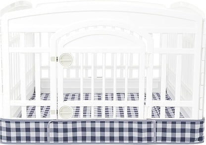 Dog Playpen Bottom Pad Fits for 36 Inch 4 Panels Exercise Pet Playpen, Dog Crate Pad Puppy, Hoop and Loop Design (Note: Playpen Not Included). (BlackCheckered)