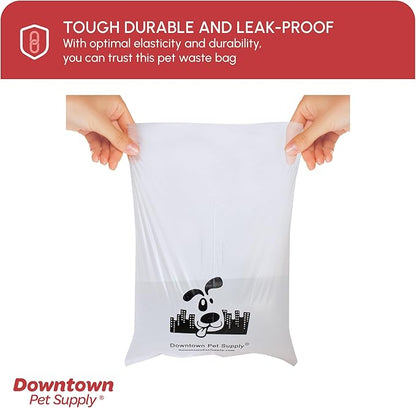 Downtown Pet Supply Unscented Poop Bags for Dogs with Dispenser, 1000 Count - Leak-Proof Dog Waste Bags and Bone-Shaped Dog Poop Bags Holder for Leash - Pastel Rainbow, 12.5" x 8.5"
