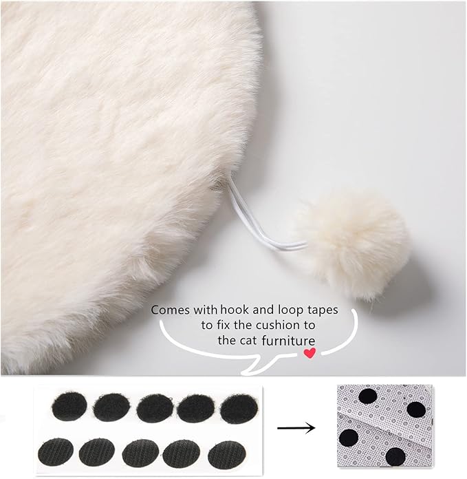 SHENGOCASE 10.6" x 17.5" Faux Rabbit Fur Cat Dog Bed Cushion Pad Mat for Cat Wall Box Furniture, Wall Bed Perch