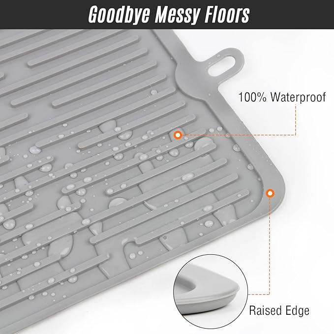 Pet Placemat for Dog and Cat,Mat for Prevent Food and Water Overflow,Portable and Foldable Mat,Suitable for Medium and Small Pet Placemat for Dog and Cat(Grey)