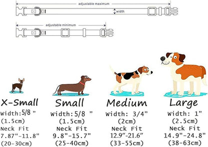 Dog Collar with Bohemia Floral Tribal Geometric Patterns - Soft Ethnic Style Collar Adjustable for Small Medium Large Dogs(Red Flower,S)