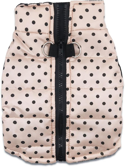 Winter Dog Coats Warm Small Dog Jacket Pet Jackets Puppy Cold Weather Coat Pet Clothes for Small Dogs, XL, Polka Dots