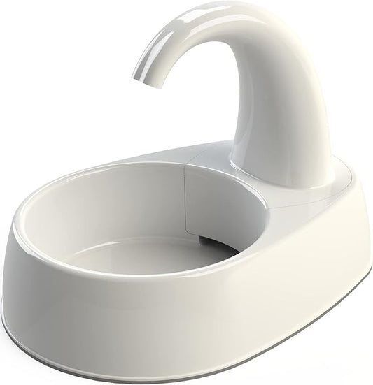 Trixie Curved Stream Drinking Fountain for Cats and Dogs, 84.5oz Automatic Water Dispenser, Cat Water Bowl,White