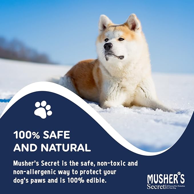 Musher's Secret Dog Paw Wax 60g – Moisturizing Dog Paw Balm – Helps Protect & Heals Cracked Paws – Creates an Invisible Paw Protectors Barrier – All-Natural Nose & Paw Balm with Vitamin E