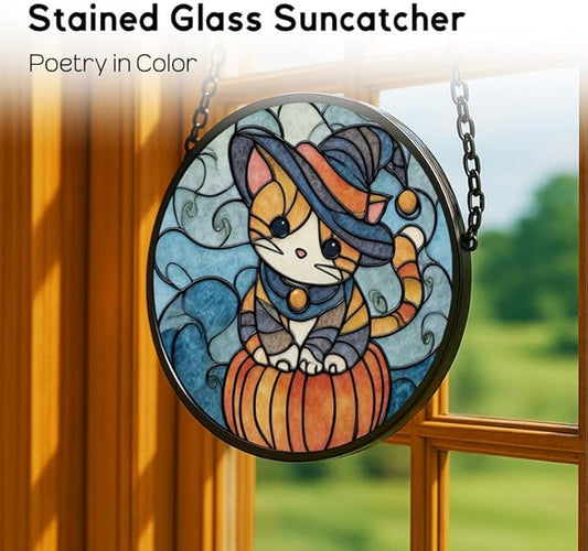 Stained Glass Window Hanging， Butterfly Decor 9.8in Sun Catchers Indoor Window， Core Decor Inside and Outside The Cottage， Beautiful Gifts for Women， Home Decoration Ornaments