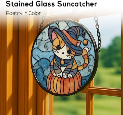 Stained Glass Window Hanging， Butterfly Decor 7.8in Sun Catchers Indoor Window， Core Decor Inside and Outside The Cottage， Beautiful Gifts for Women， Home Decoration Ornaments