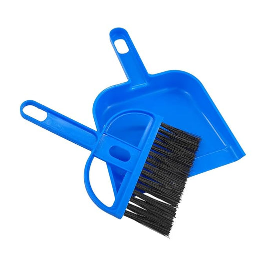 WishLotus Mini Dustpan and Brush Set, Portable Exquisite Pet Waste Cleaning Kit, Hamster Sand Scooper Cage Cleaning Tool for Small Pets Guinea Pigs Hedgehogs Hamsters Chinchillas Rabbits (Dark Blue)
