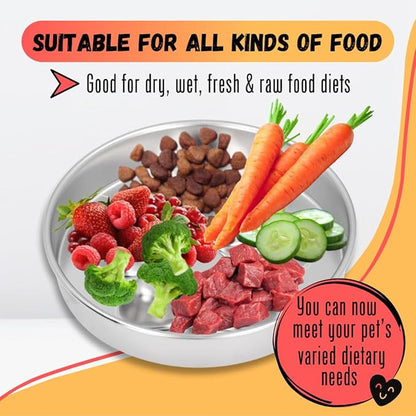 STRUNGZ Stainless Steel Slow Feeder Dog Bowl - 2 Cups Capacity With Non-Slip Silicone Base