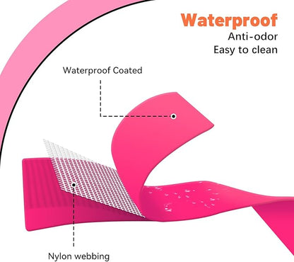 Waterproof Dog Collar, Easy to Clean Rubber Dog Collars with Quick Release Buckle Fits Small Medium or Large Dogs (Pink, M < 11.8-18.5 inch)