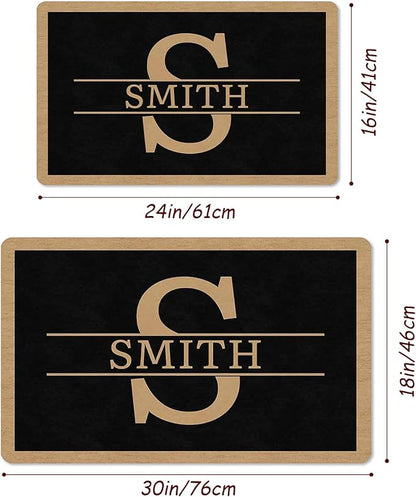 Custom Doormat with Family Name - Personalized Entryway Door Mat Front Door Mat for Outdoor Decor Entrance Mat Housewarming Gift with Anti-Slip Backing