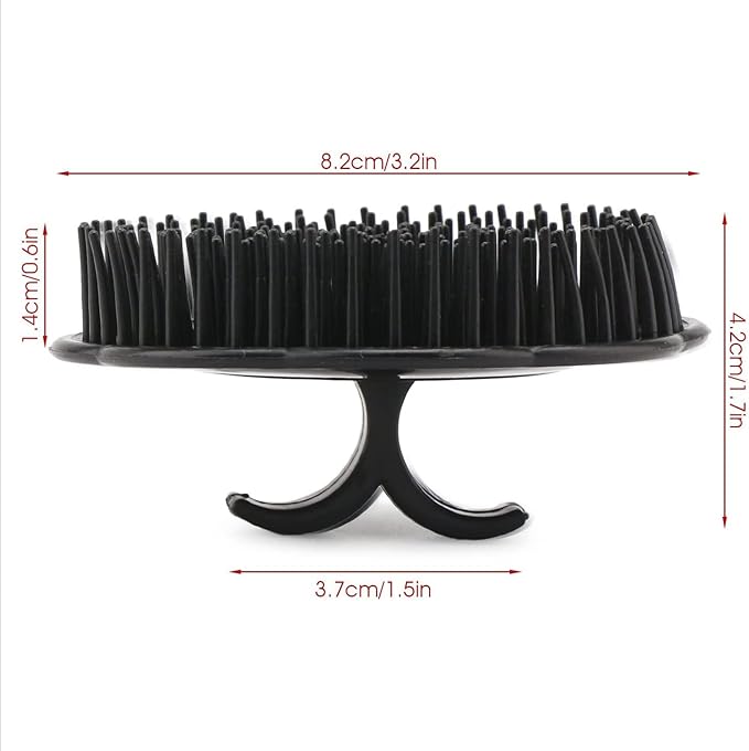 Nıva 2pcs Scalp Massager Shampoo Brush, Massage Hair Brush Floriated Shower Comb for Deep Cleaning Hair Men’s Hand Brush Growth Beard Brush Pet Grooming Brushes (Black)