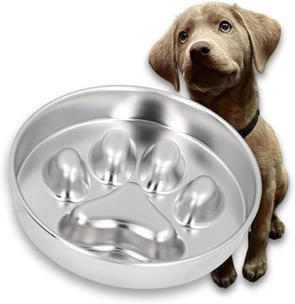 STRUNGZ Stainless Steel Slow Feeder Dog Bowl - 2 Cups Capacity With Non-Slip Silicone Base