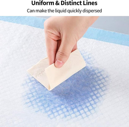 Amakunft Rabbit Pee Pads, Pet Toilet/ Potty Training Pads, Super Absorbent Guinea Pig Disposable Diaper for Hedgehog, Hamster, Chinchilla, Cat, Reptile and Other Small Animal (50pcs-18 x13, Blue)