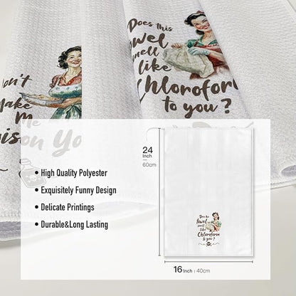 Joked Kitchen Towels for Women- Funny Cute Dish Towel for Kitchen DéCor,Microfiber Hilarious Absorbent Dish,Best Gifts for Mom Hostess New Home 16" x 24"