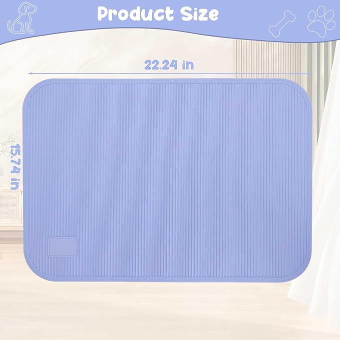 Dog Grooming Table Mat Pad Non Slip，Silicone Durable Premium Non-Slip Dog Bath Mat，Slip Mat - Bathing Mat for Pets，22.45inchX15.75inch (Blue)
