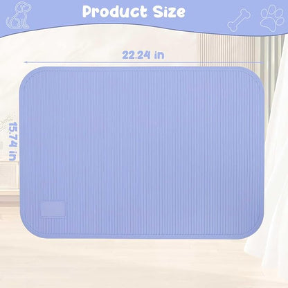 Dog Grooming Table Mat Pad Non Slip，Silicone Durable Premium Non-Slip Dog Bath Mat，Slip Mat - Bathing Mat for Pets，22.45inchX15.75inch (Blue)
