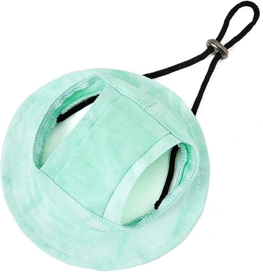 Round Brim Princess Hat Visor Hat Pet Dog Mesh Porous Sun Hat with Ear Holes for Small, Extra Small Dog Teddy, Pug, Chihuahua, Shih Tzu, Yorkshire Terriers, Papillon T-Green M