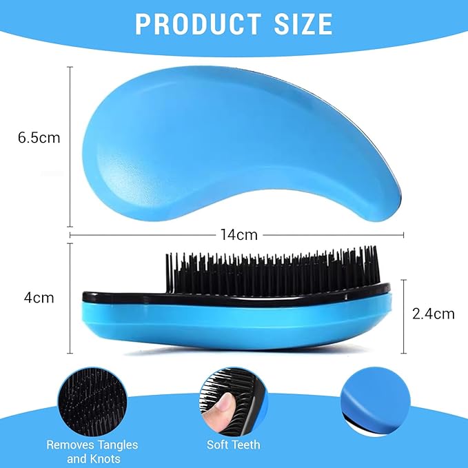 Dog Grooming Brush for Small Breeds, Soft Bristles, Suitable for Shih Tzu, Yorkie, Teddy (Blue)