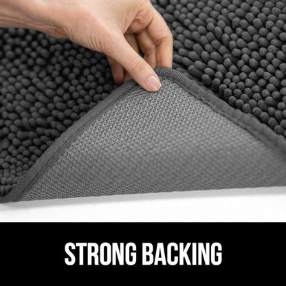 GORILLA GRIP SoakSTOPPER Dog Door Mat, 36x24 Machine Washable Rug Absorbent Doormat Captures Moisture Mud Dirt, Quick Dry Soft Chenille Entryway Rugs Indoor Entrance Mats for Dog Paws, Charcoal