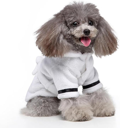 Luxury Soft Flannel Pajamas Puppy Quick Drying Bath Robe Super Absorbent Towel for Small Dogs & Cats