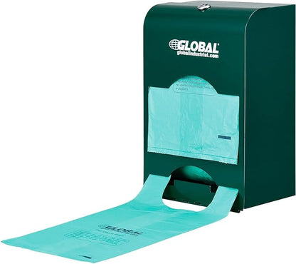 Global Industrial Pet Waste Plastic Bags With Tie-Handles, Green, 400 Bags/Roll