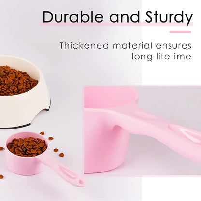 Super Design 1 Cup Dog Food Scoop for Container Melamine Measuring Scoop for Dogs Cats Birds and Rabbits Pet Food Feeding Scoop Dishwasher Safe - Baby Pink