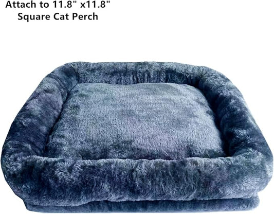 SHENGOCASE Cat Tree Tower Accessories Replacement Parts Top Cushion Bed Cover for Cat Perch with Elastic Band (11.8" x 11.8", Grey)