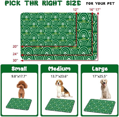 St Patrick's Day Dog Food Mats for Floors Waterproof, Cat Water Bowl Mats Pet Feeding Absorbent Placemats 12 * 20 inch