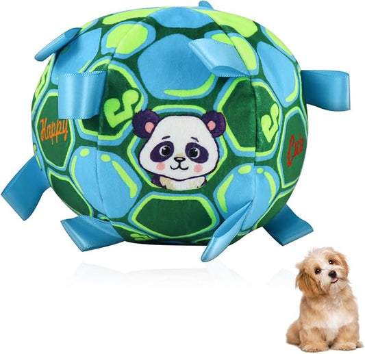 Squeaky Balls for Dogs, 15CM Dog Soccer Ball with Straps & Bell Inside for Tug of War Easy to Carry, Plush Soft Dog Toys for Small/Medium Breed, Kill Time Keep Busy (Blue,15CM)