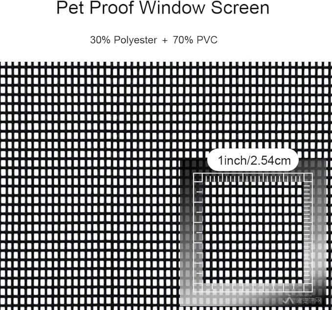 Pet Proof Window Screen Replacement Adjustable Thicken Charcoal Fiberglass Screen Mesh Dog Cat Net for Patio Porch Sliding Door (48"*100")