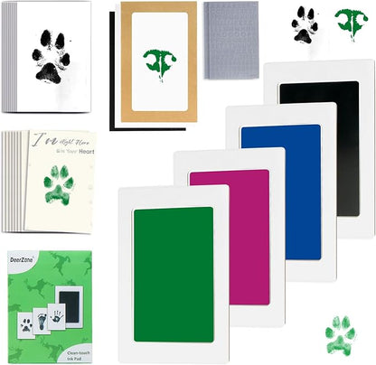 Inkless Paw Print Kit,Dog Paw Print Kit,Dog Nose Print Kit,Clean Touch Ink Pads and Imprint Cards,Pet Paw Print Impression Kit for Dogs Cats Footprint Keepsake