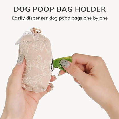 Dog Poop Bag Holder with Clip, Stylish Doggy Waste Bag Dispenser for Dog Leash, Durable Portable Poop Bag Carrier No Include Poop Bag Inside