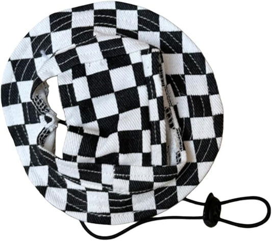 Round Brim Princess Hat Visor Hat Pet Dog Mesh Porous Sun Hat with Ear Holes for Small, Extra Small Dog Teddy, Pug, Chihuahua, Shih Tzu, Yorkshire Terriers, Papillon U-Black L