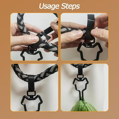 Dog Poop Bag Holder, Waste Bag Holder, Dog Poop Bag Carrier, Hand Free Holder (10 pack, Green)
