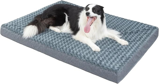 KHONSU PET Dog Bed Mat Plush 4in Orthopedic Pad for Large Dogs up to 150 lbs Waterproof Removable Cover Machine Washable for XXXL Dogs