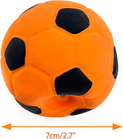 CHIWAVA 3PCS 2.7'' Squeak Latex Dog Toy Football Chew Fetch Throw Ball for Medium Dogs Interactive Play