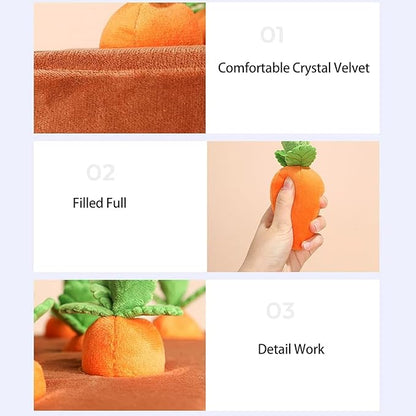 Carrot Dog Toy, Snuffle Mat for Dogs Toy Carrot, Interactive Dog Plush Puzzle Toys,Carrot Garden Dog,Dog Carrot Toys Pet Stress Relief with 12 Carrots (1)