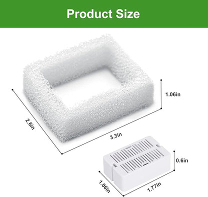 Replacement Carbon Filters for Cepheus 360 Oasisic Ceramic Pet Fountain/iPettie Cupcake/Wonder Creature Aurora and Cup Cake Pet Fountain Including 8 Carbon Filters +2 Foam Filters (10 Pack)