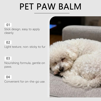 Safe Dog Paw & Nose Balm, Fermented Coconut Oil Pet Balm, Soothes Dry Cracked Paws Nose Elbows for Dogs & Cats, Horse Hoof & Joint Care, French Bulldogs & All Breeds 1.06oz（30g）