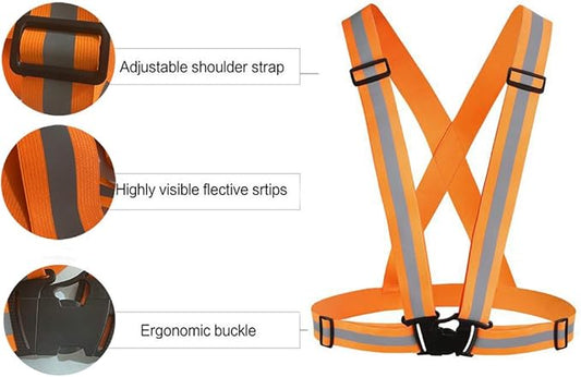 Reflective Vest Running Gear 2Pack, High Visibility Adjustable Safety Ves for Night Cycling,Hiking, Jogging,Dog Walking