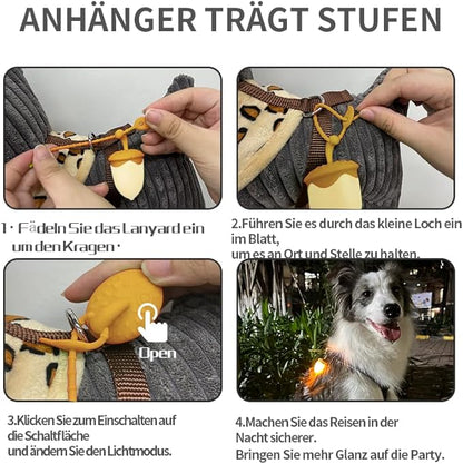 LaRoo LED Dog Collar Charm, Rechargeable Light with 3 Modes, Natural Rubber Pet Safety Light, 5 Hour Glow(Yellow)