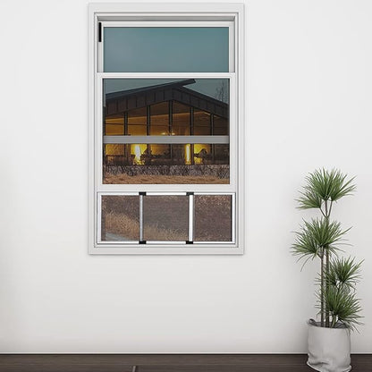 FLYZZZ Adjustable Window Screen Horizontal (19.68"H x 28"-52"W) 1 Pack Expandable Window Screen Large Replacement for Home