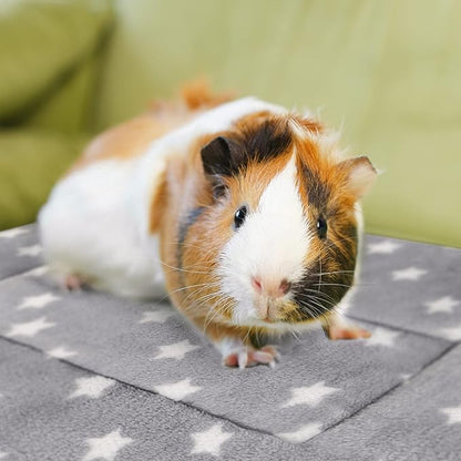 5PCS Guinea Pig Bed Soft Rabbit Bedding Cage Liner Warm Bunny Mats Pee Pads Fleece Blanket Plush Hamster Sleep Beds Ferret Squirrel Hedgehog Rat