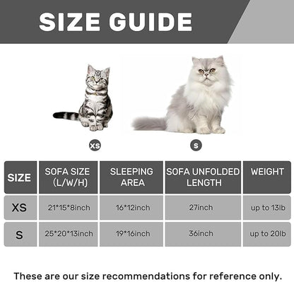 Hollypet Cat Bed Fluffy Plush Mutifuctional Double-Layer Soft Pet Couch Orthopedic Sofa Nest Beds for Small Cats and Dogs, Brown and Light Yellow (25x20x13 inch)